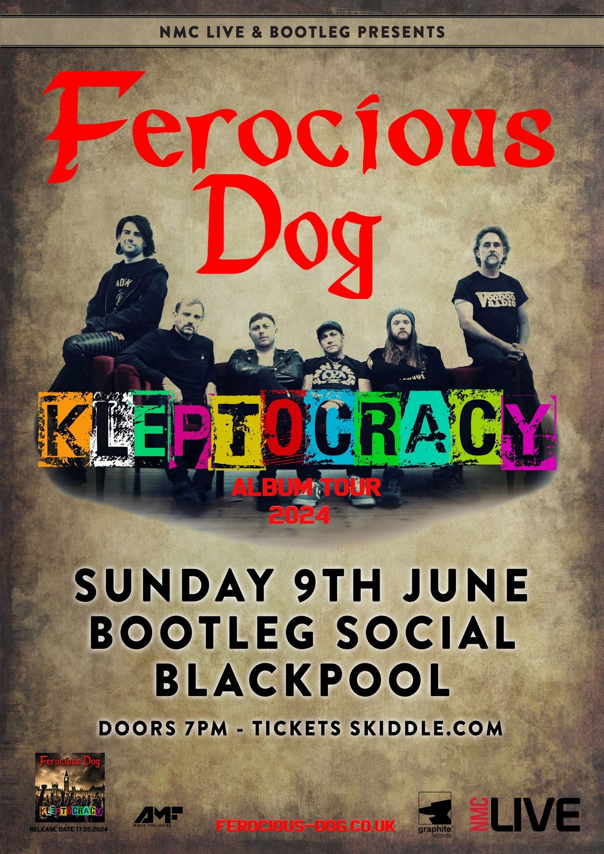 Ferocious Dog + The Cloverhearts + Kind Hearted Thieves at Bootleg Social, Blackpool