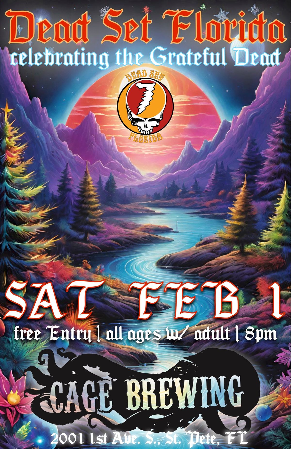 FREE ENTRY: Grateful Dead NIGHT ft. Dead Set Florida | Cage Brewing, Saint Petersburg, FL| SAT FEB 1