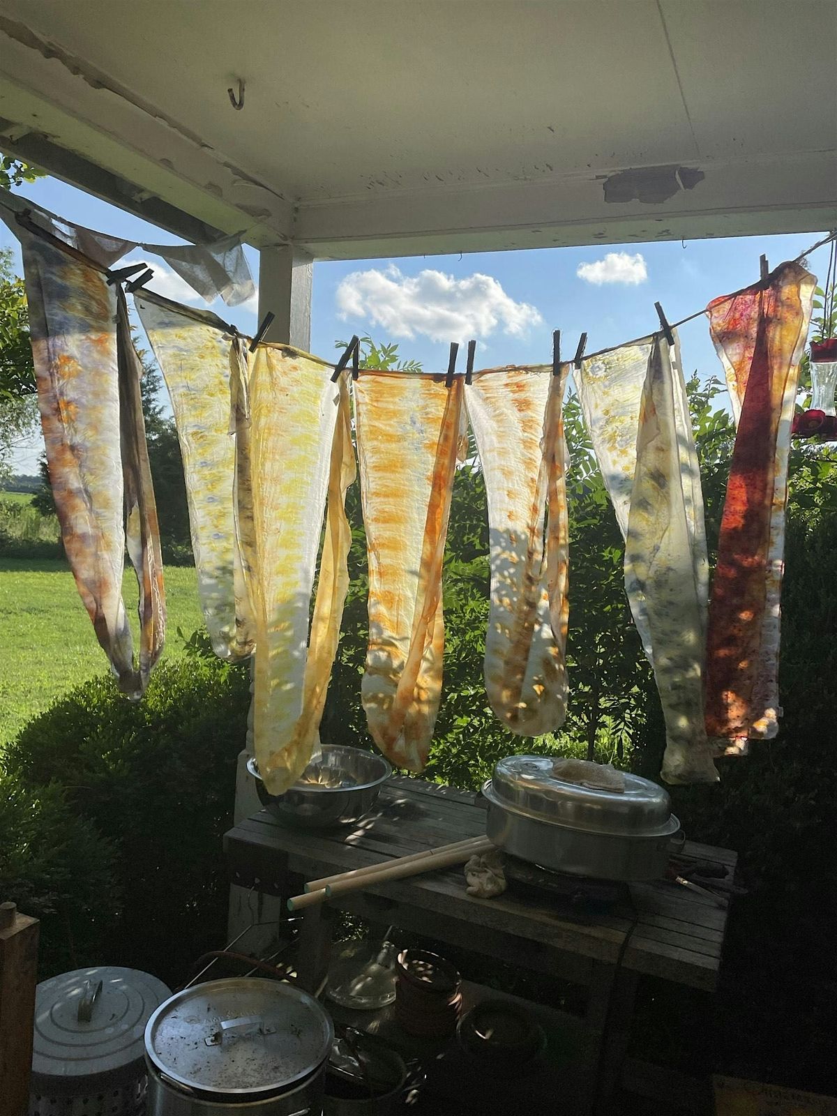 Botanically Printing Silk Scarves