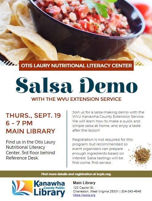 Salsa-Making Demo with the WVU Extension Service - Main Library 3rd Floor