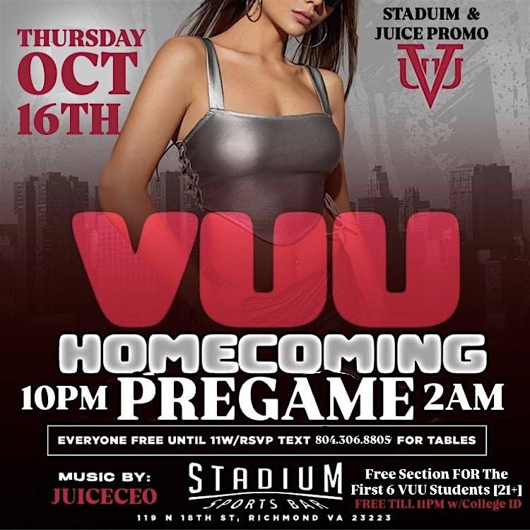 VUU HOMECOMING PREGAME THIRSTY THURSDAY Live AT STADIUM