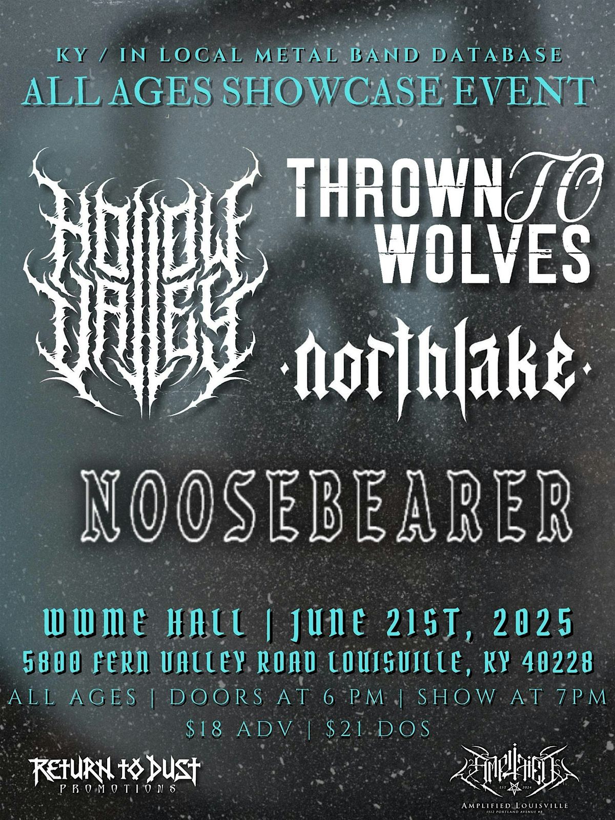 (ALL AGES EVENT) Hollow Valley \/ Noosebearer \/ Thrown to Wolves \/ Northlake