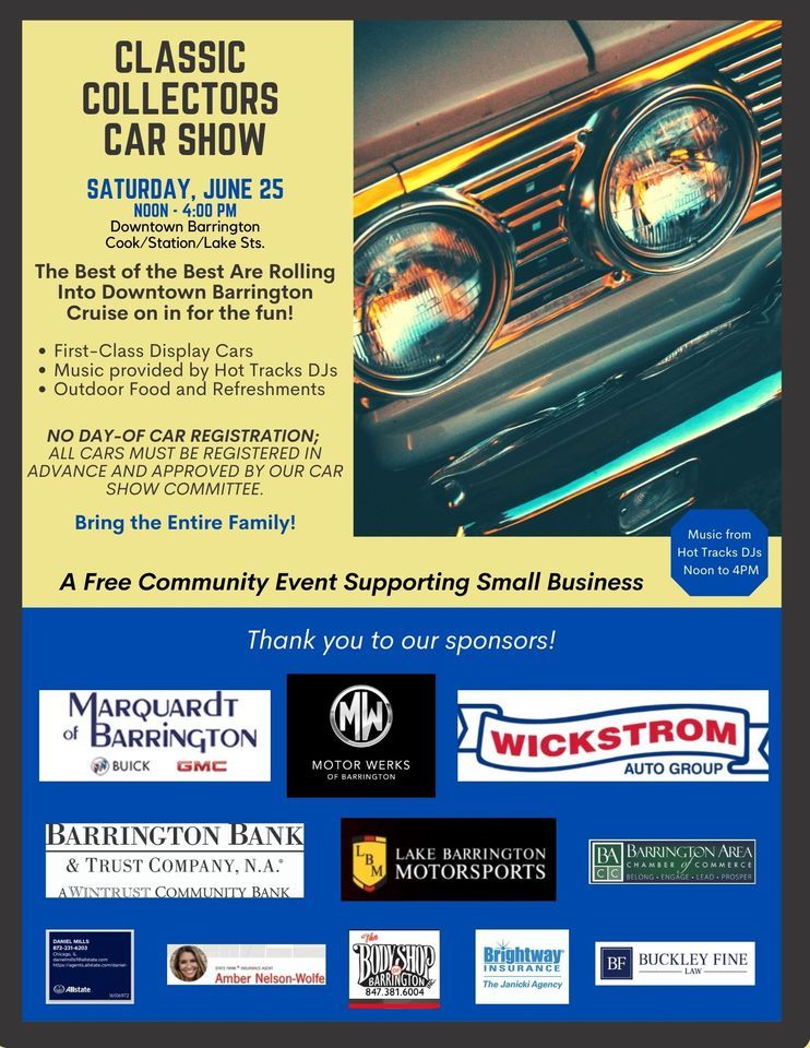 Classic Collectors Car Show, 201 S Grove Ave, Barrington, IL 60010-4441 ...