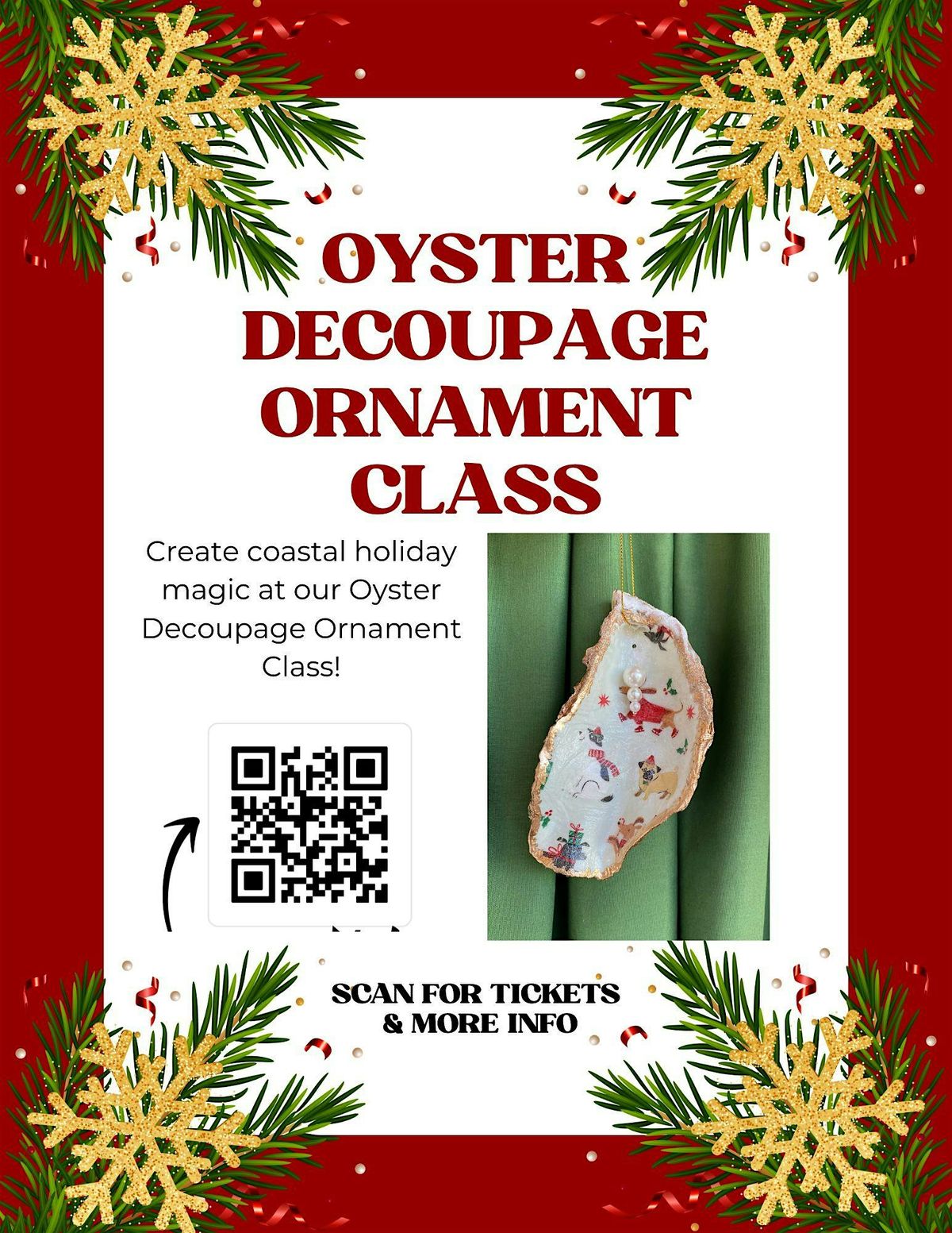 Oyster Decoupage Ornament Class