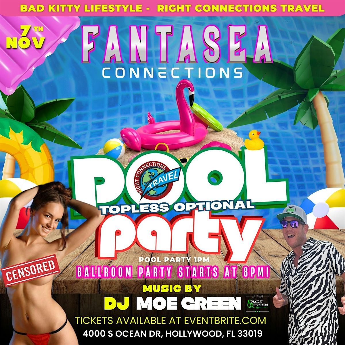 Bad Kitty Lifestyle & RCT Topless Optional Pool Party!