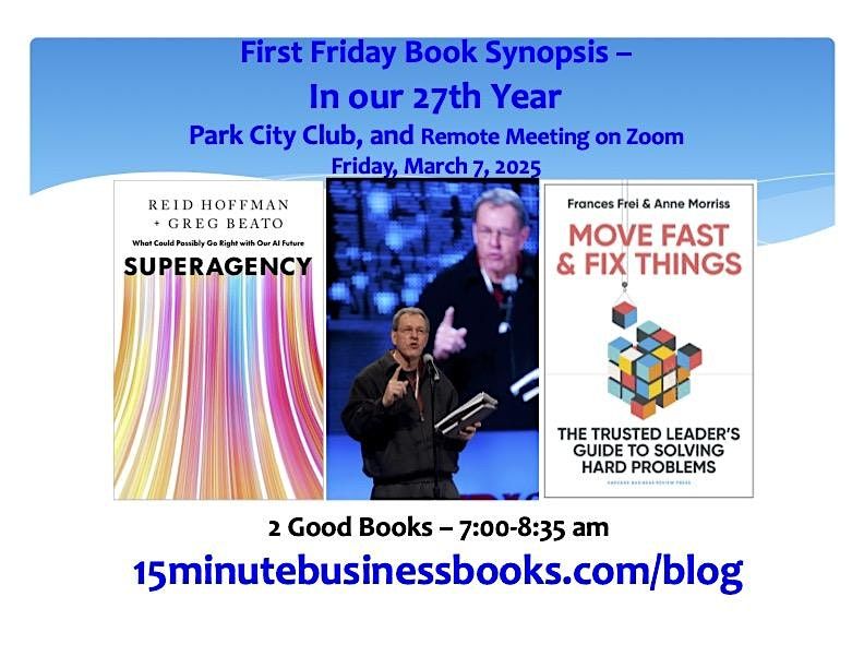 First Friday Book Synopsis, Friday, March 7, 2025