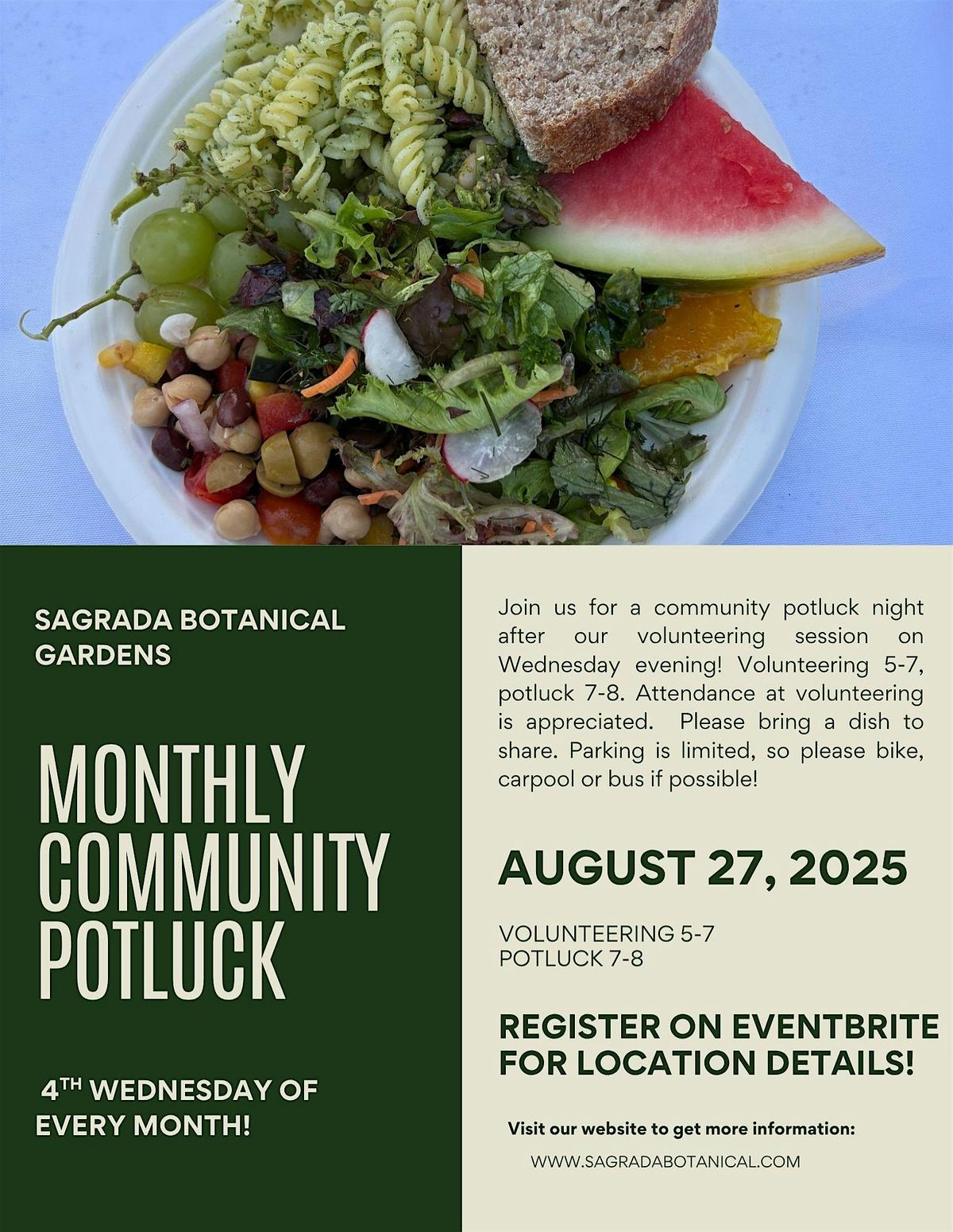 August Monthly Community Potluck