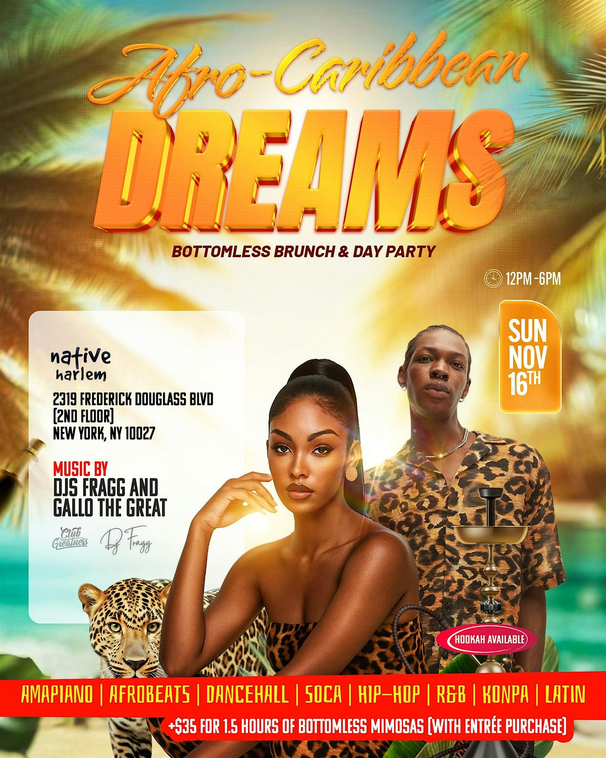 Afro-Caribbean Dreams: Bottomless Brunch & Day Party