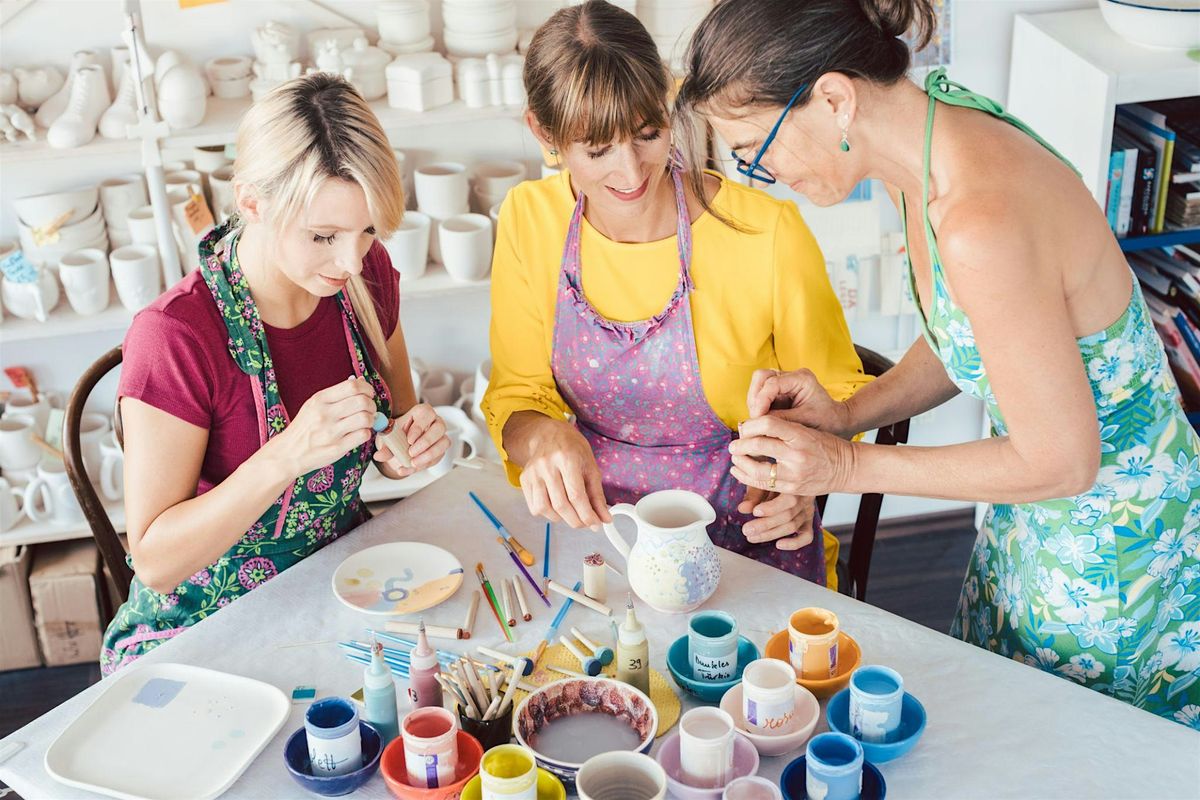 Sip & Paint Pottery Painting at Garden At The Line -Sacramento