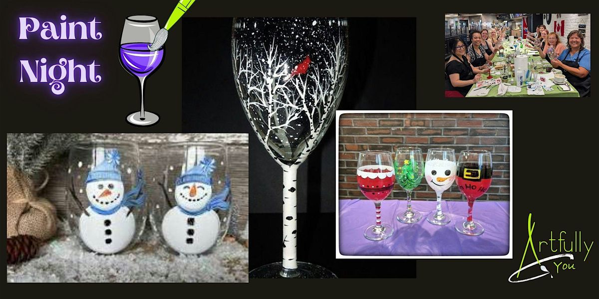 12th December Christmas Wine Glass Paint Night at Williams Cafe, Burlington