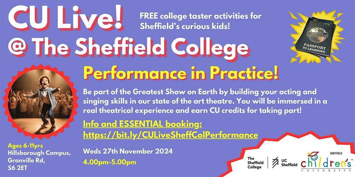 Sheffield CU Live! @ Sheffield College: Performance in Practice