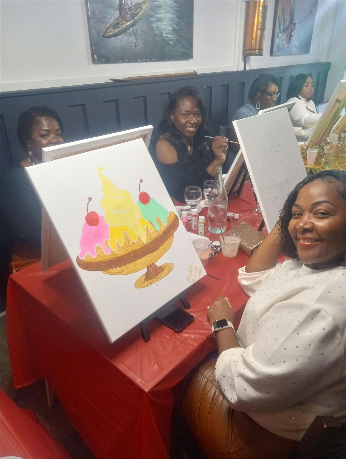 Strokes N Smokes Live Paint Party with karaoke Dine and Design Edition