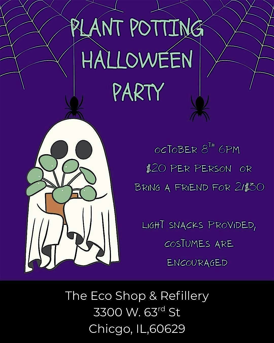 Plant Potting Halloween Party