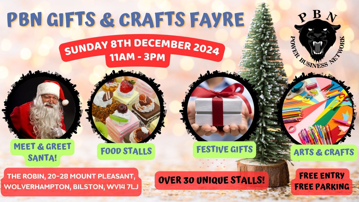 PBN Wolverhampton Gifts & Crafts Fayre | Sunday 8th December 2024 | 11am -3pm