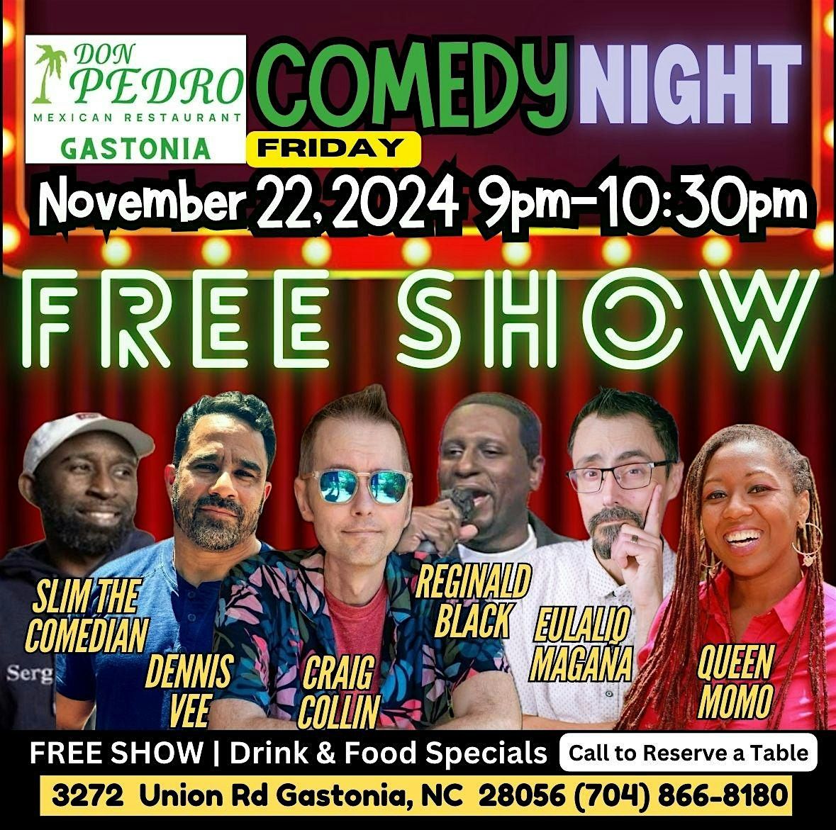 Free Comedy Show at Don Pedro\u2019s Gastonia, NC