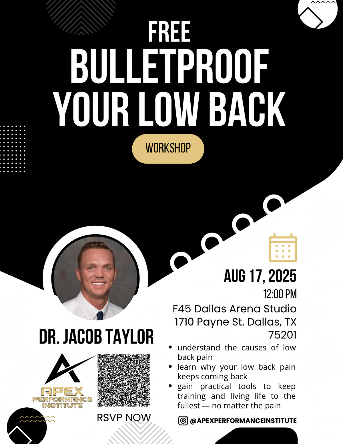 FREE Bulletproof Your Low Back Workshop