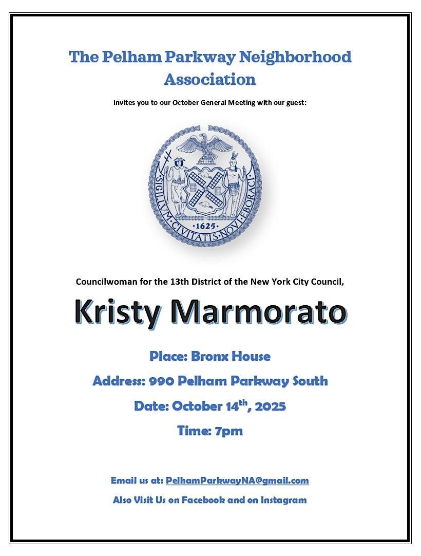 Pelham Parkway Neighborhood Association Hosts Oct. Event