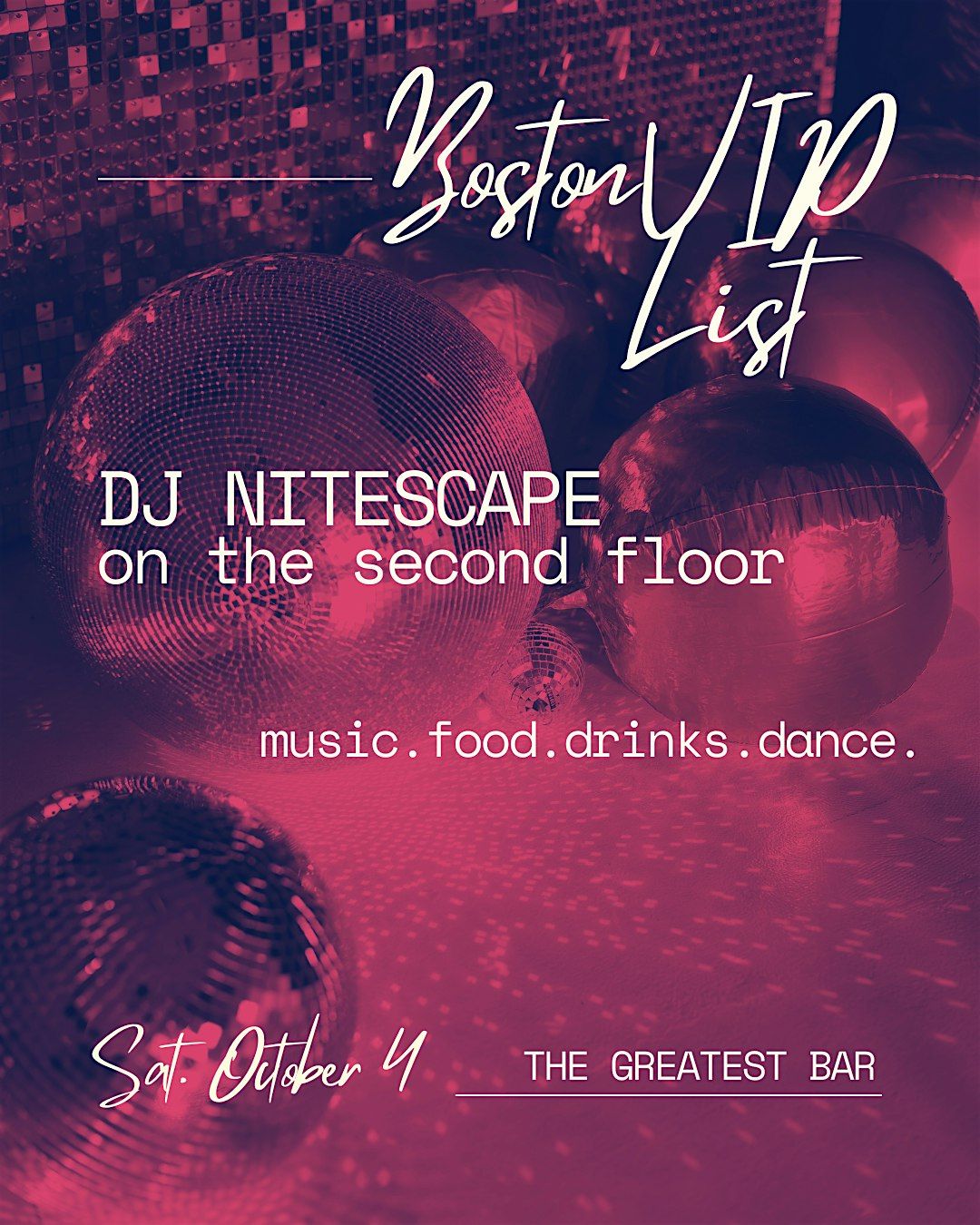 SATURDAY  NIGHT @ THE GREATEST BAR