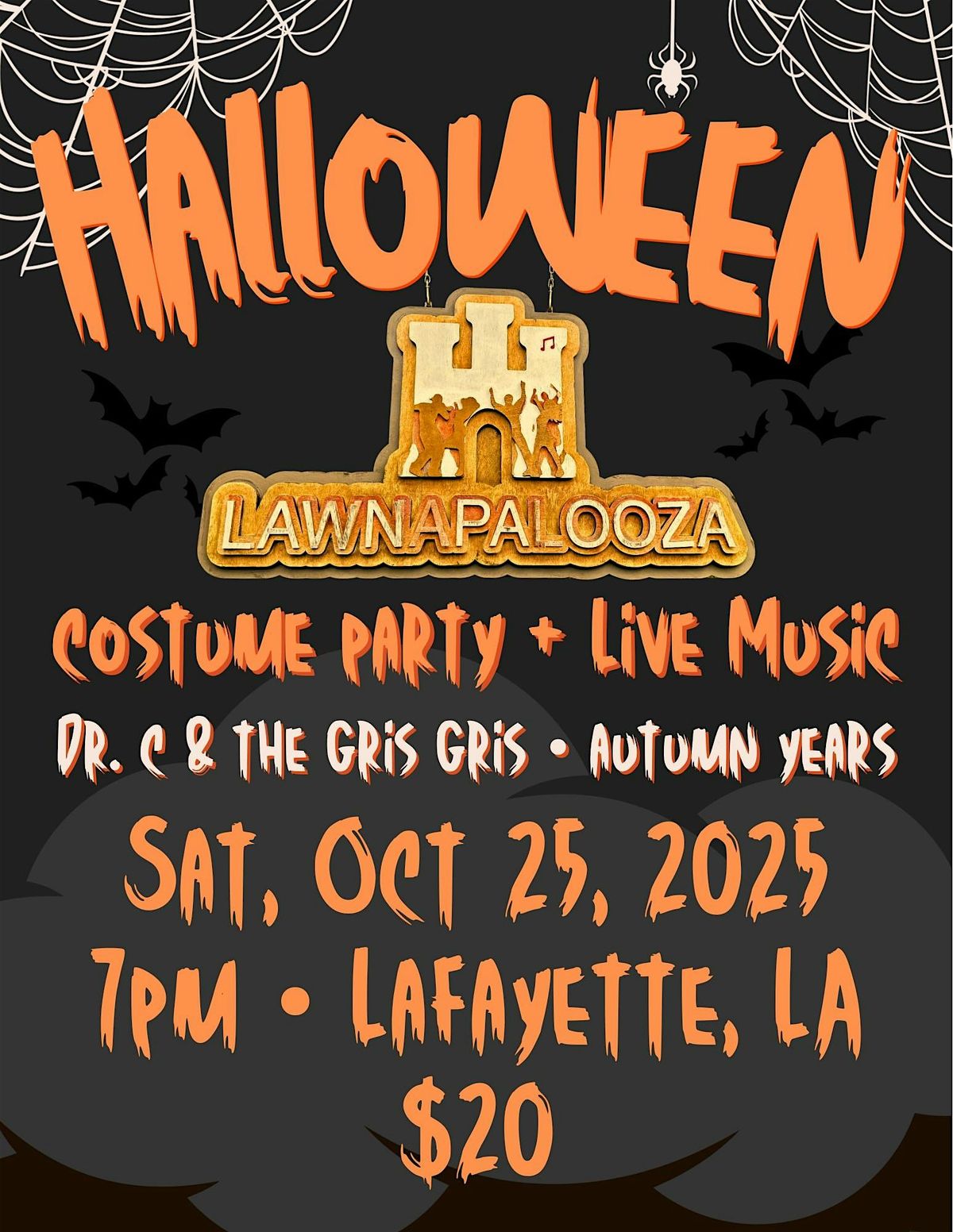 Lawnapalooza Concert & Costume Party: Autumn Years + Dr. C & the Gris Gris