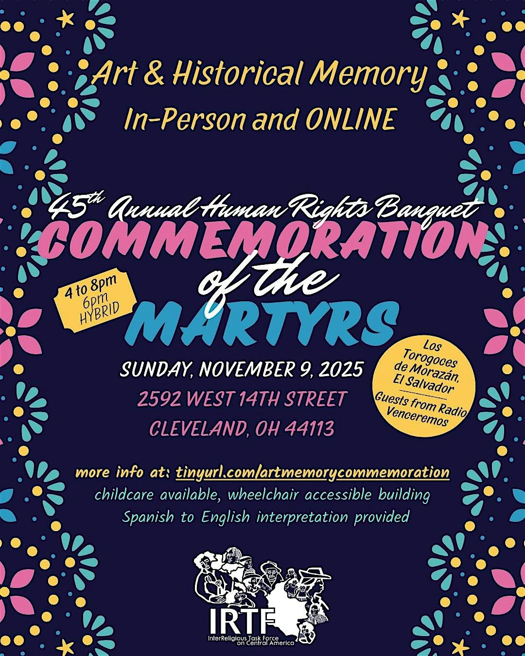 IRTF Human Rights Banquet - Art & Historical Memory