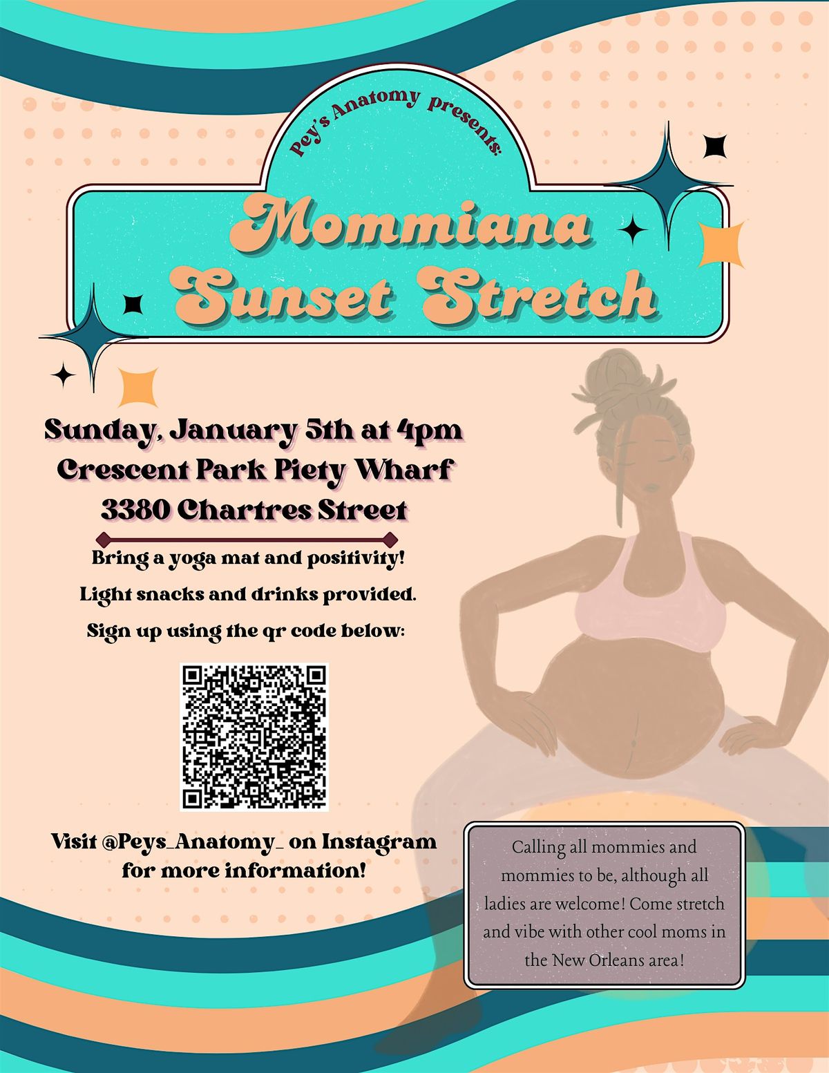 Mommiana Sunset Stretch Class January 5th