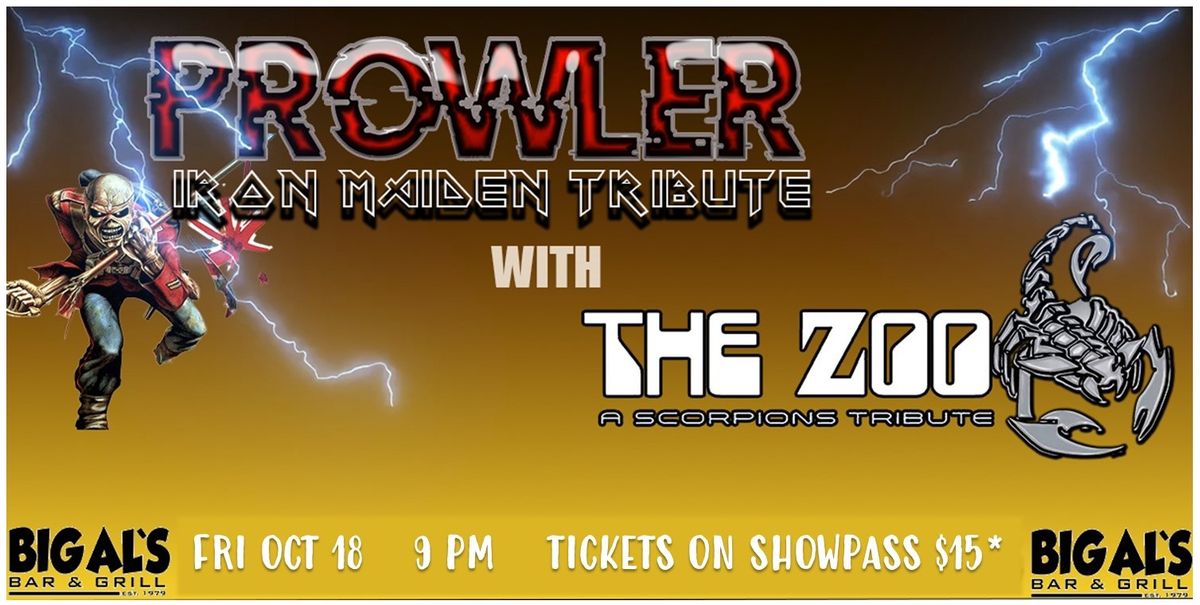 PROWLER: Iron Maiden Tribute LIVE at Big Al's with THE ZOO: A Scorpions Tribute