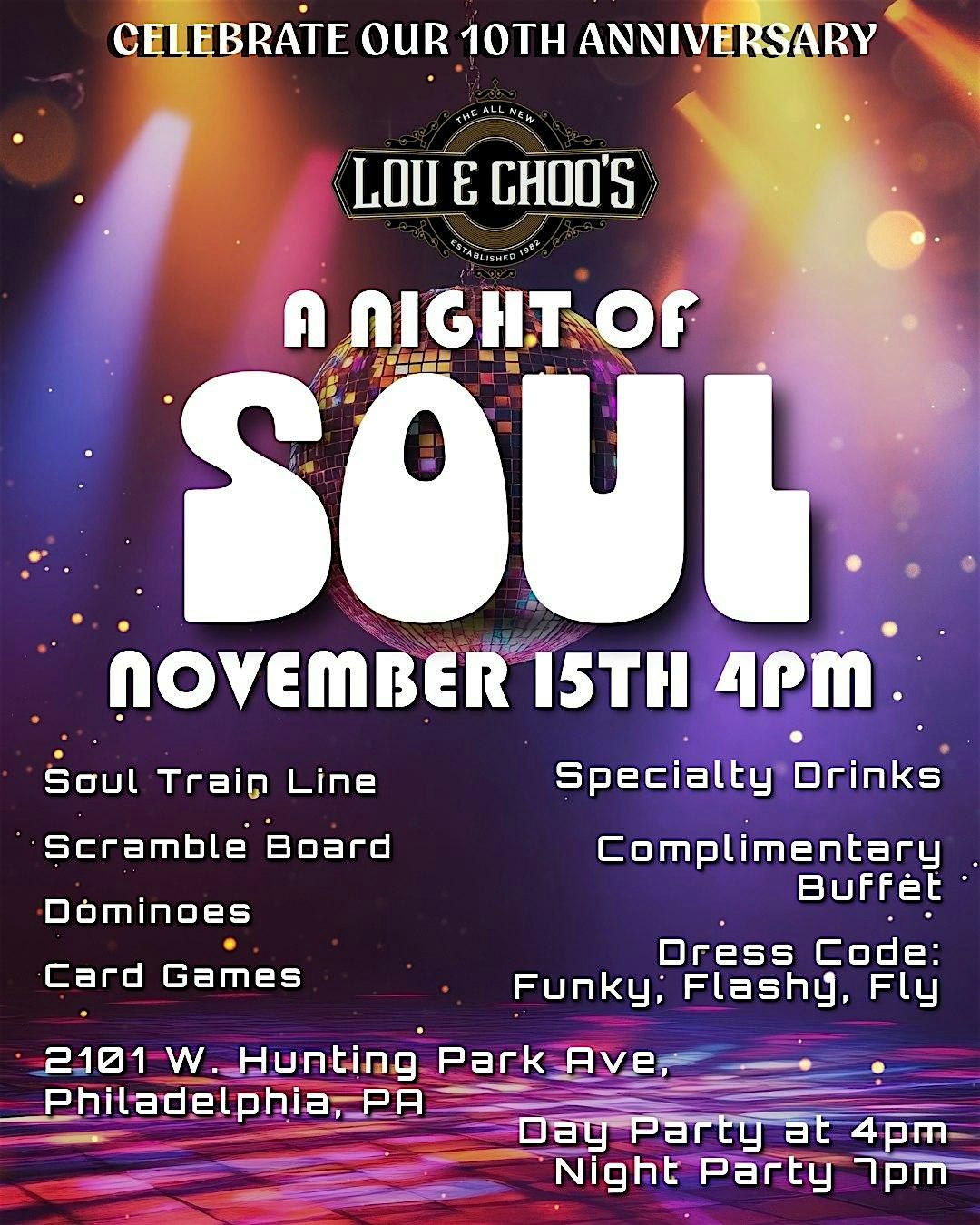 Lou & Choo\u2019s 10th Anniversary: A Night of Soul