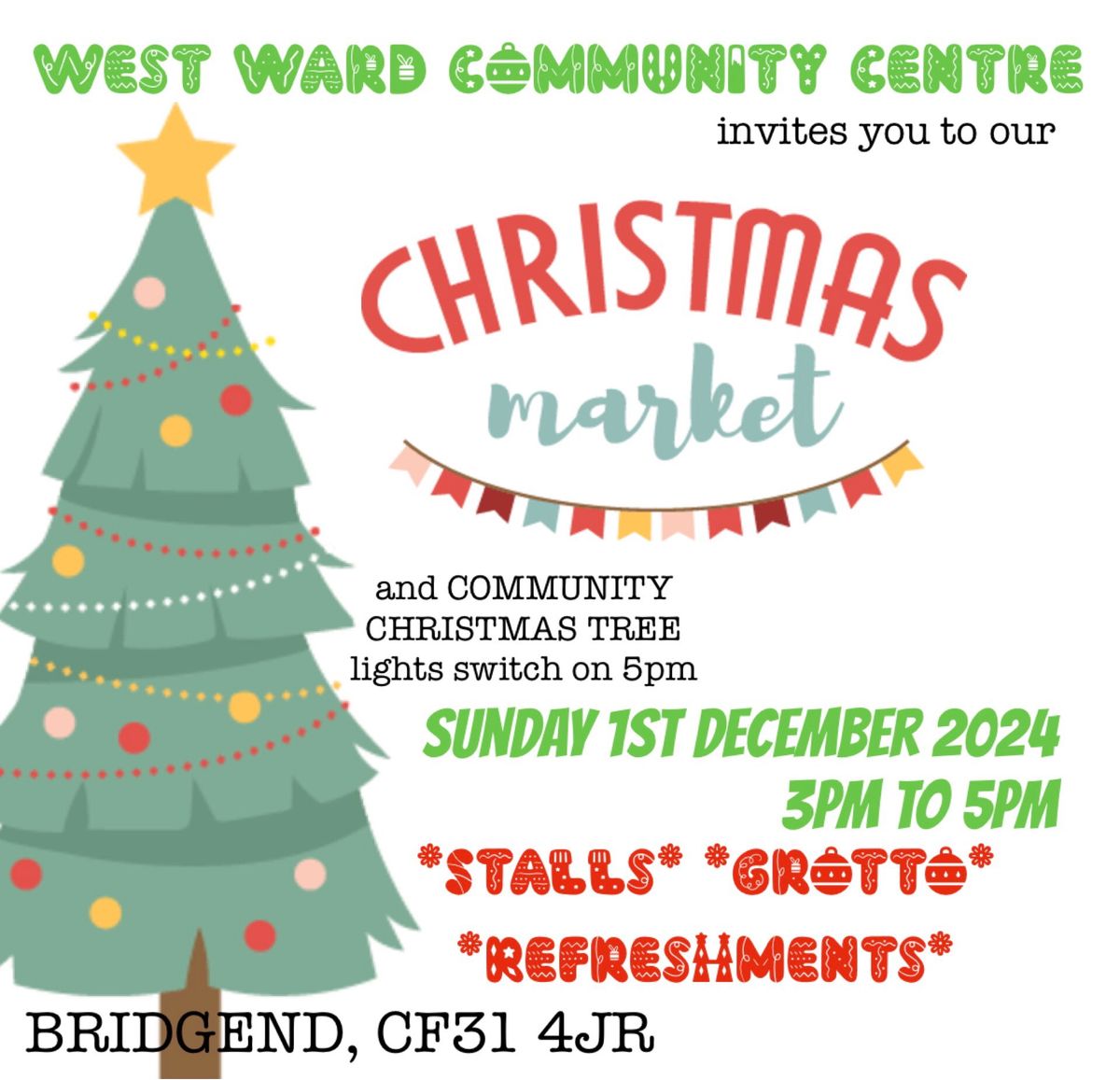 Christmas Market and Community Tree switch on 2024