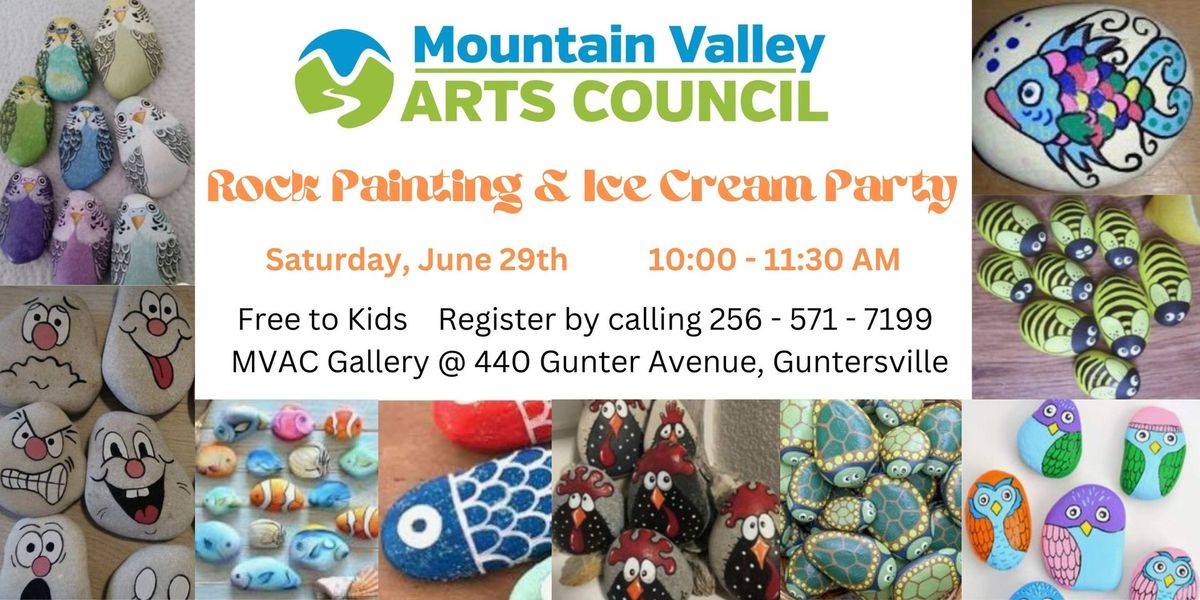 Rock Painting & Ice Cream Party for Kids