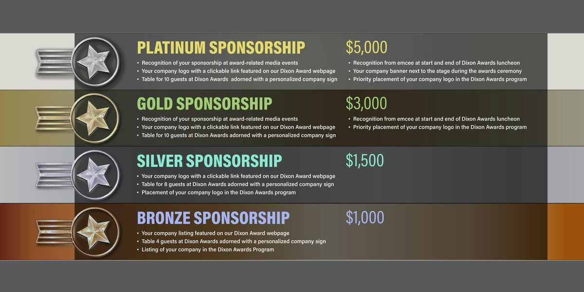 2025 Dixon Awards: Sponsorship Packages