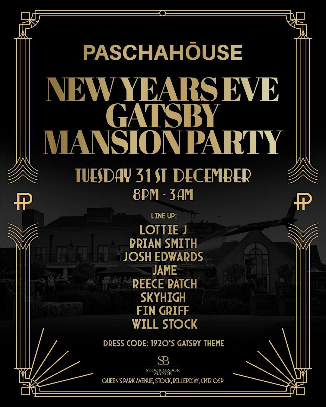 NEW YEARS EVE GATSBY MANSION PARTY