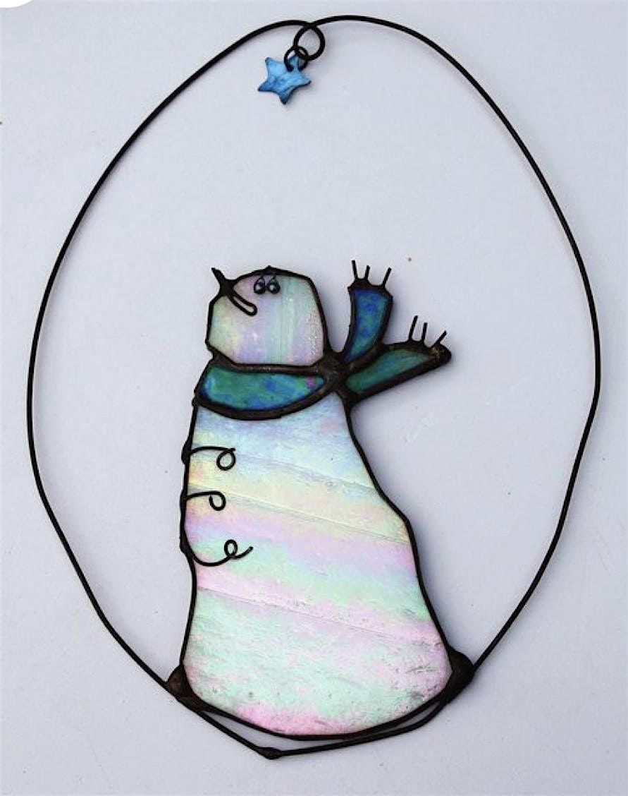 DIY Stained Glass Snowman