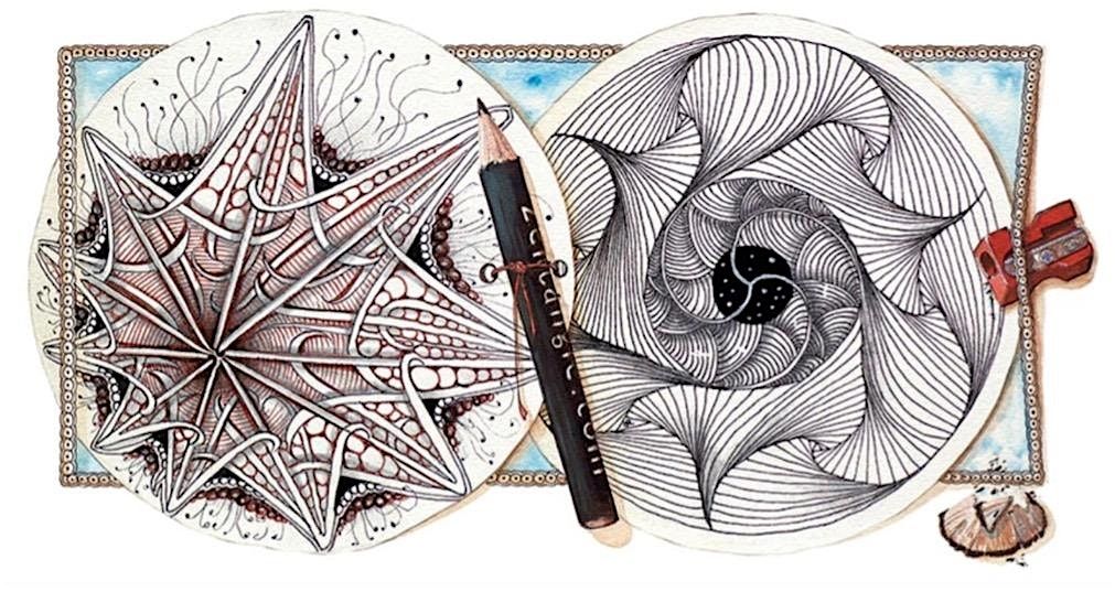 Between Christmas and New Year mindful Zentangle