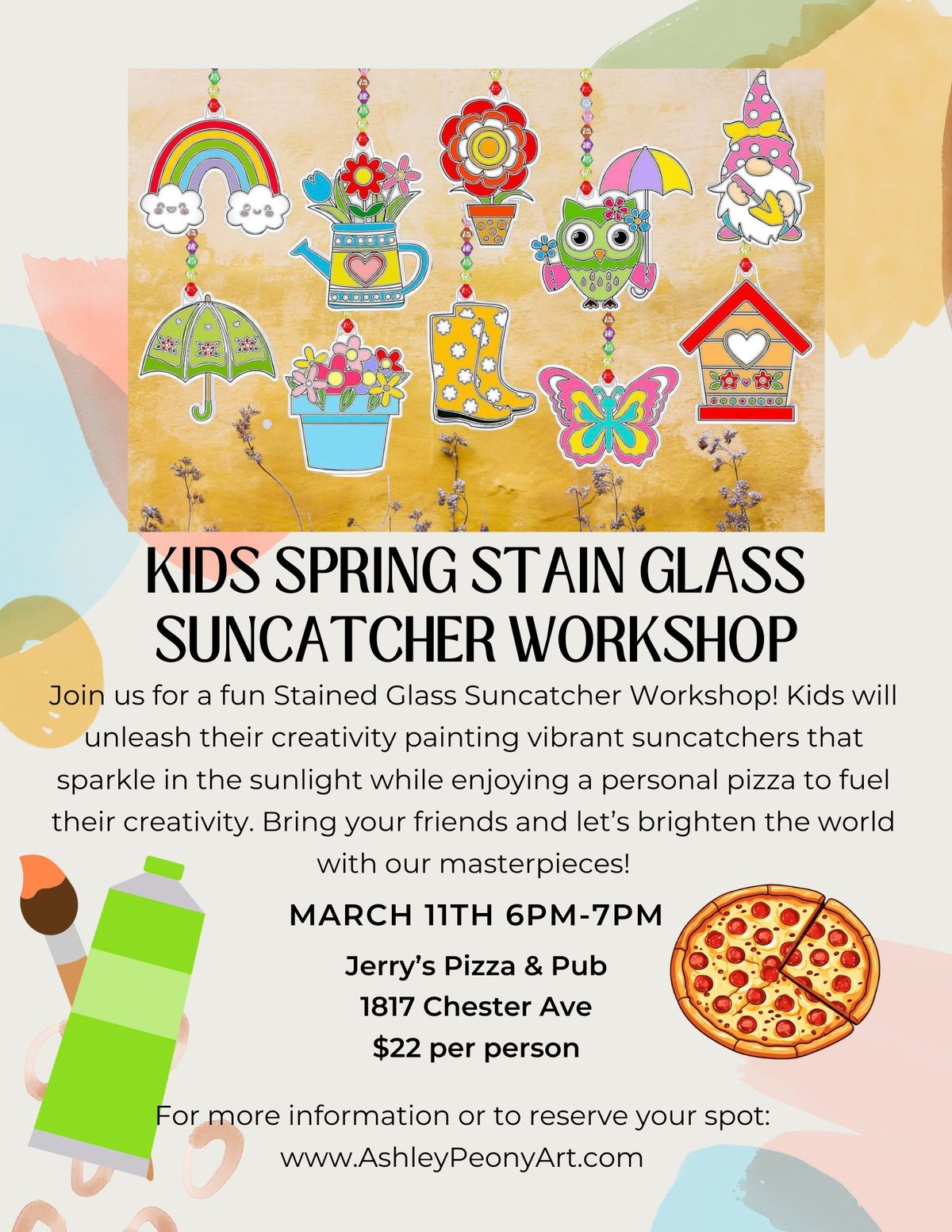 Kids Spring Stain Glass Suncatcher Paint Workshop