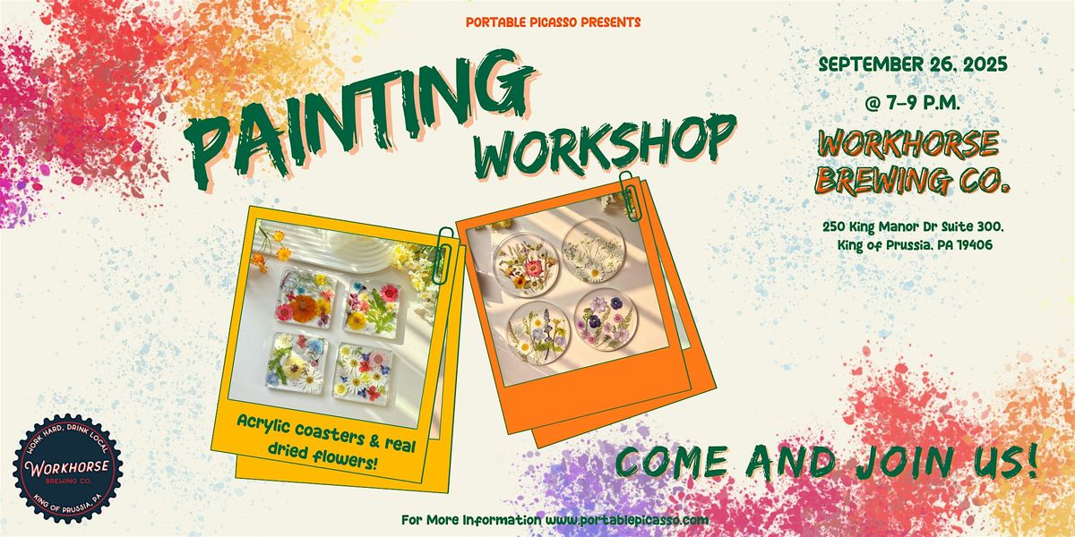 Painting Workshop - Paint & Sip - Coasters & Flowers