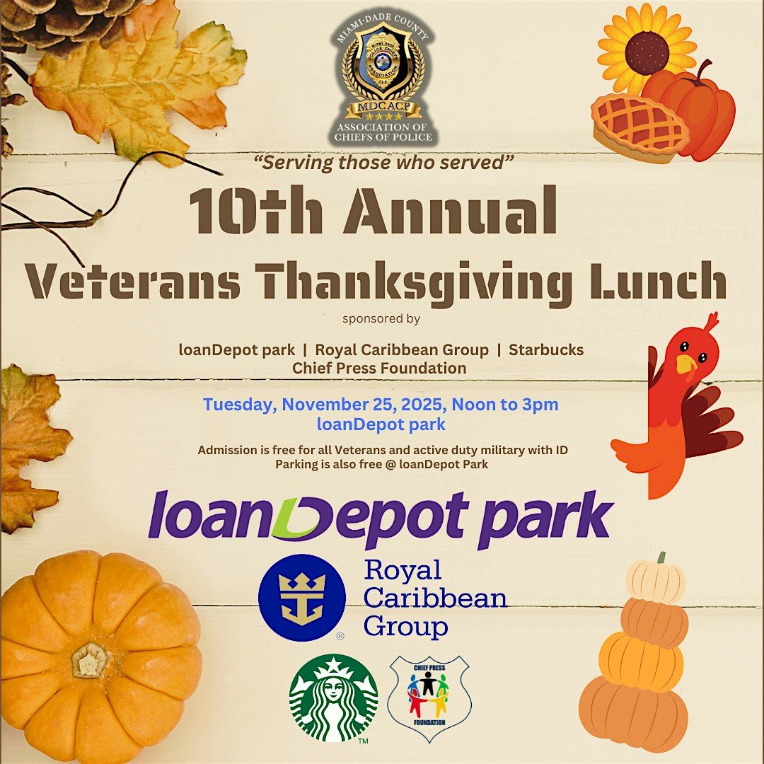 10th Annual VETERANS Thanksgivng Lunch