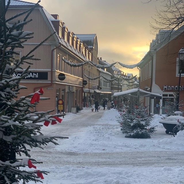 Julmarknad p\u00e5 g\u00e5gatan i Ulricehamn