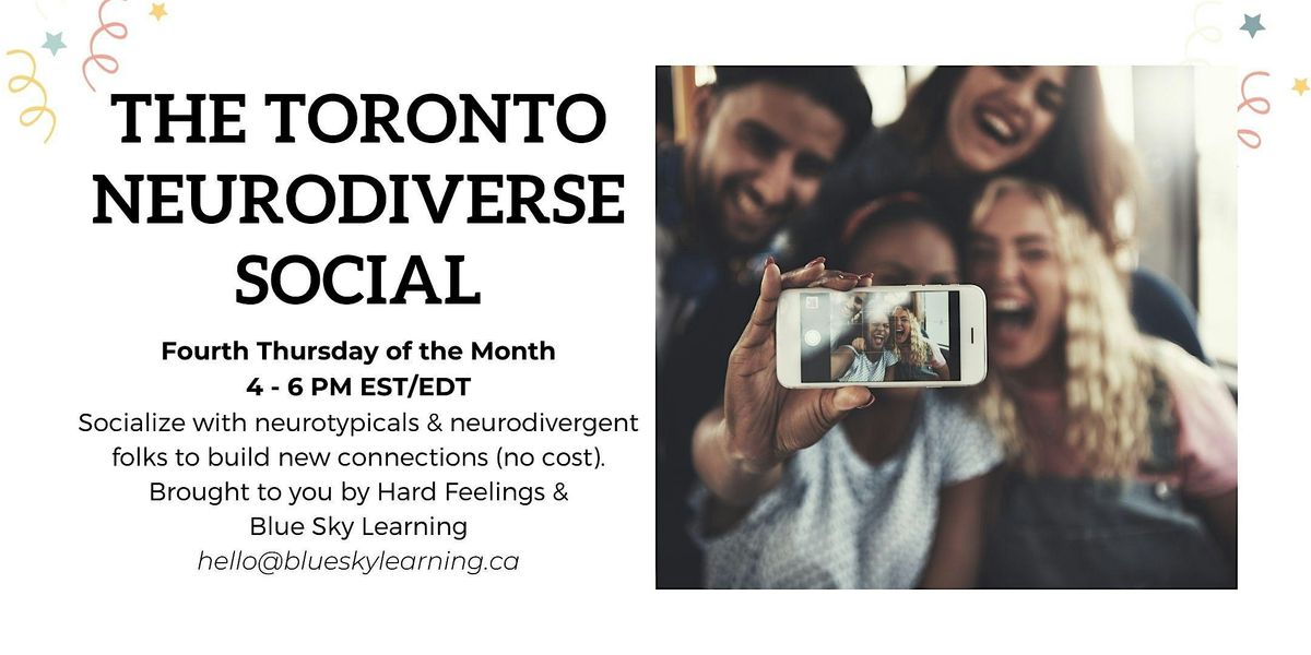 The Toronto Neurodiverse Social (In-person at Hard Feelings Mental Health)