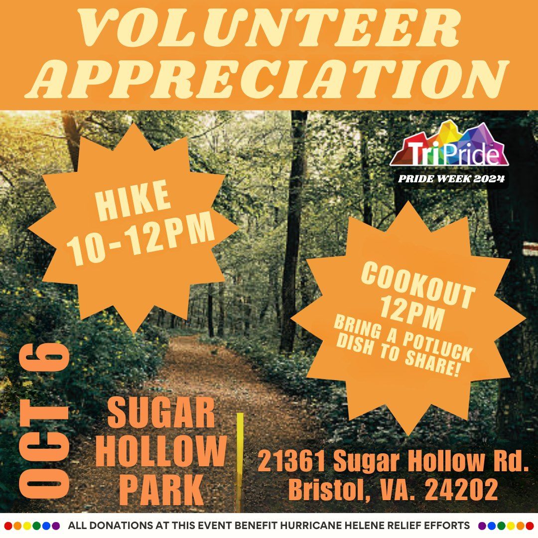 PRIDE WEEK 2024: Volunteer Appreciation Hike, Picnic, & Potluck