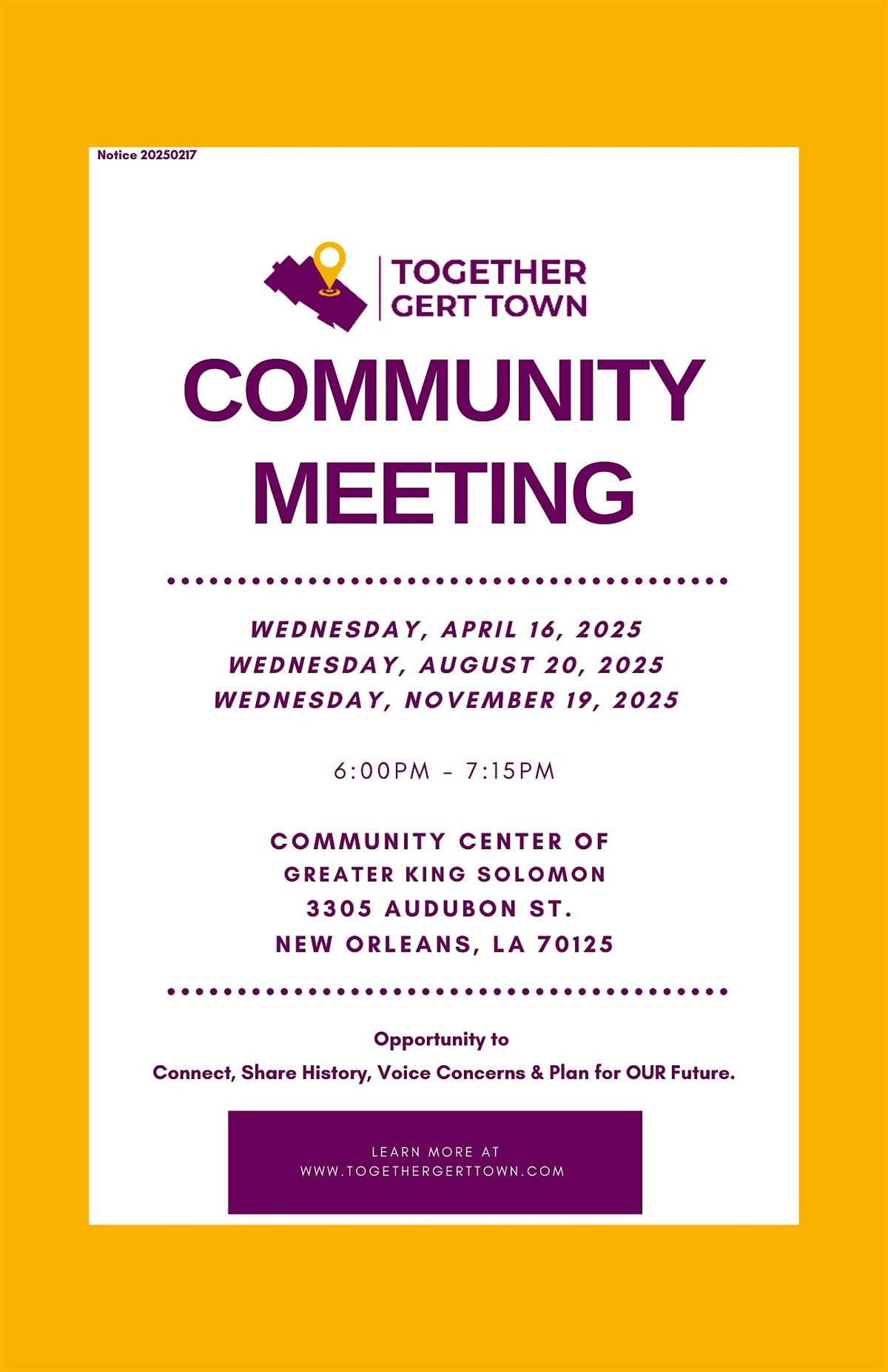 Together Gert Town Community Meeting