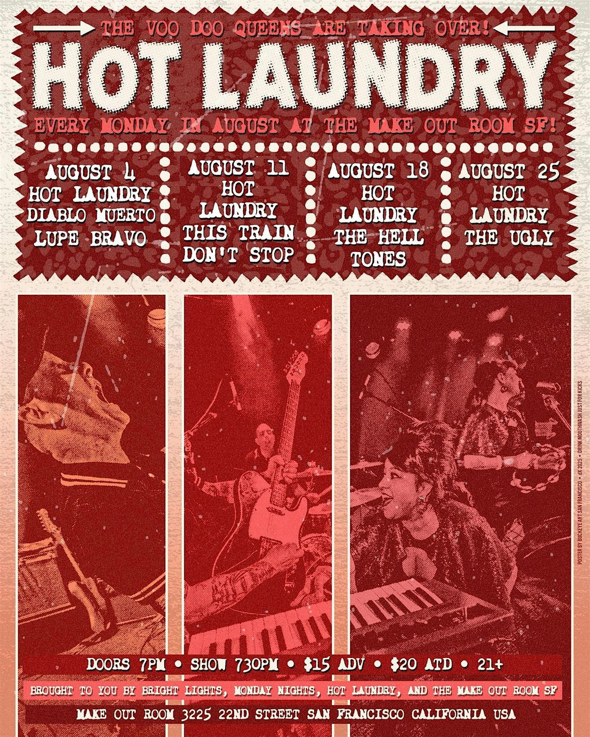 BRIGHT LIGHTS MONDAY NIGHTS! ~ HOT LAUNDRY Residency ~ w\/ Special Guests!