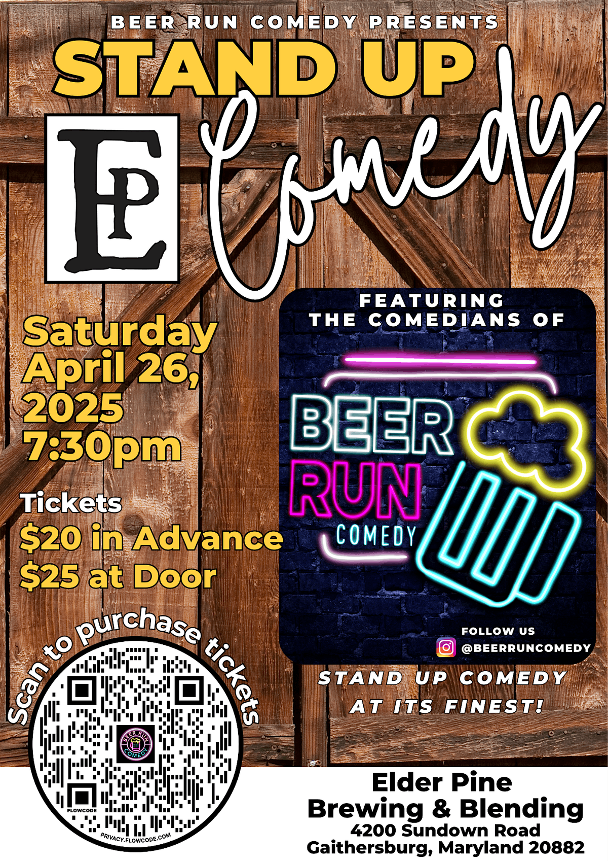 Stand Up Comedy Night at Elder Pine Brewing & Blending