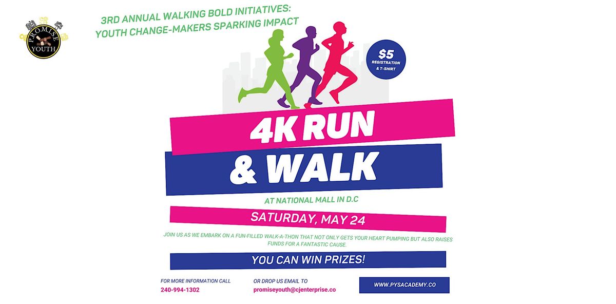 3rd Annual Walking Bold Initiatives: Youth Changemakers Walk-a-thon