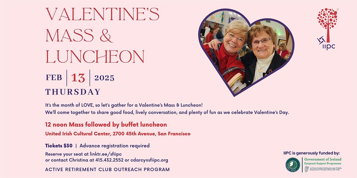 Active Retirement Mass and Luncheon | Thursday, February 13, 2025