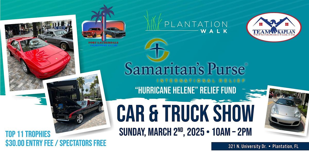 Ft. Lauderdale Mustang Club & Plantation Walk - Charity Car & Truck Show