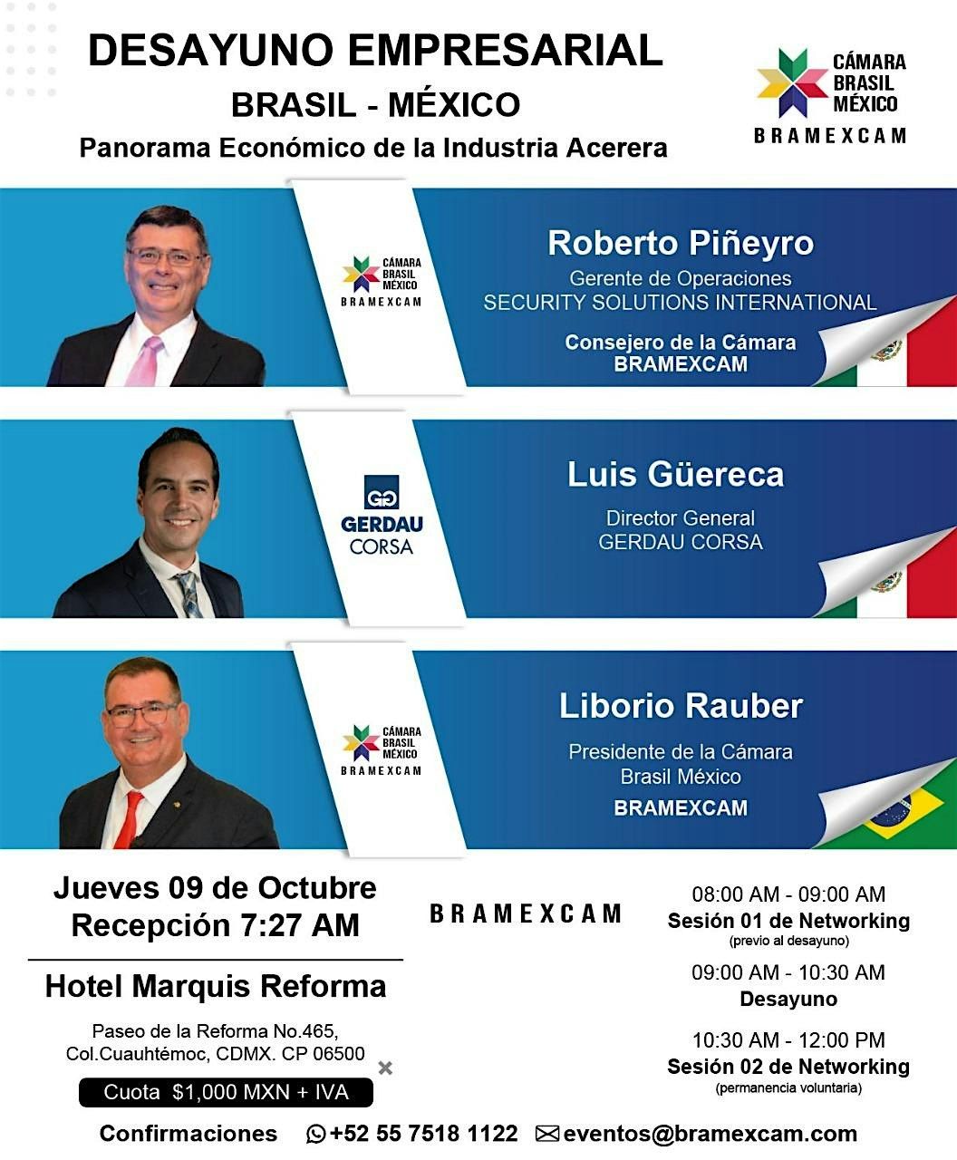 DESAYUNO BRASIL - MEXICO: PANORAMA ECONOMICO DE LA INDUSTRIA ACERERA