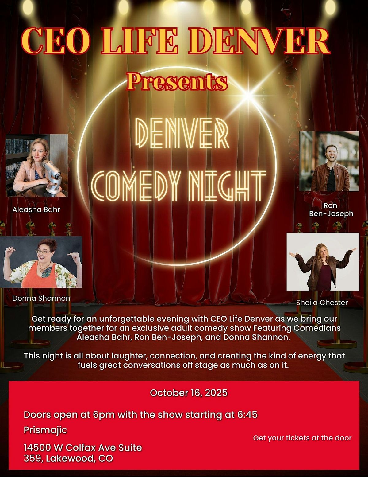 CEO life presents DENVER COMEDY NIGHT