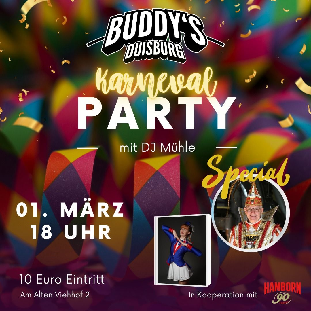 \ud83c\udf89 Die Karnevalsparty 2025 im Buddy's! \ud83c\udfad