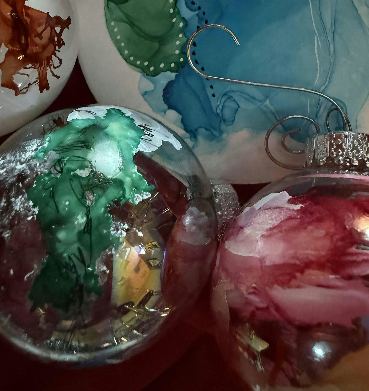 Create one of a kind alcohol ink ornaments!