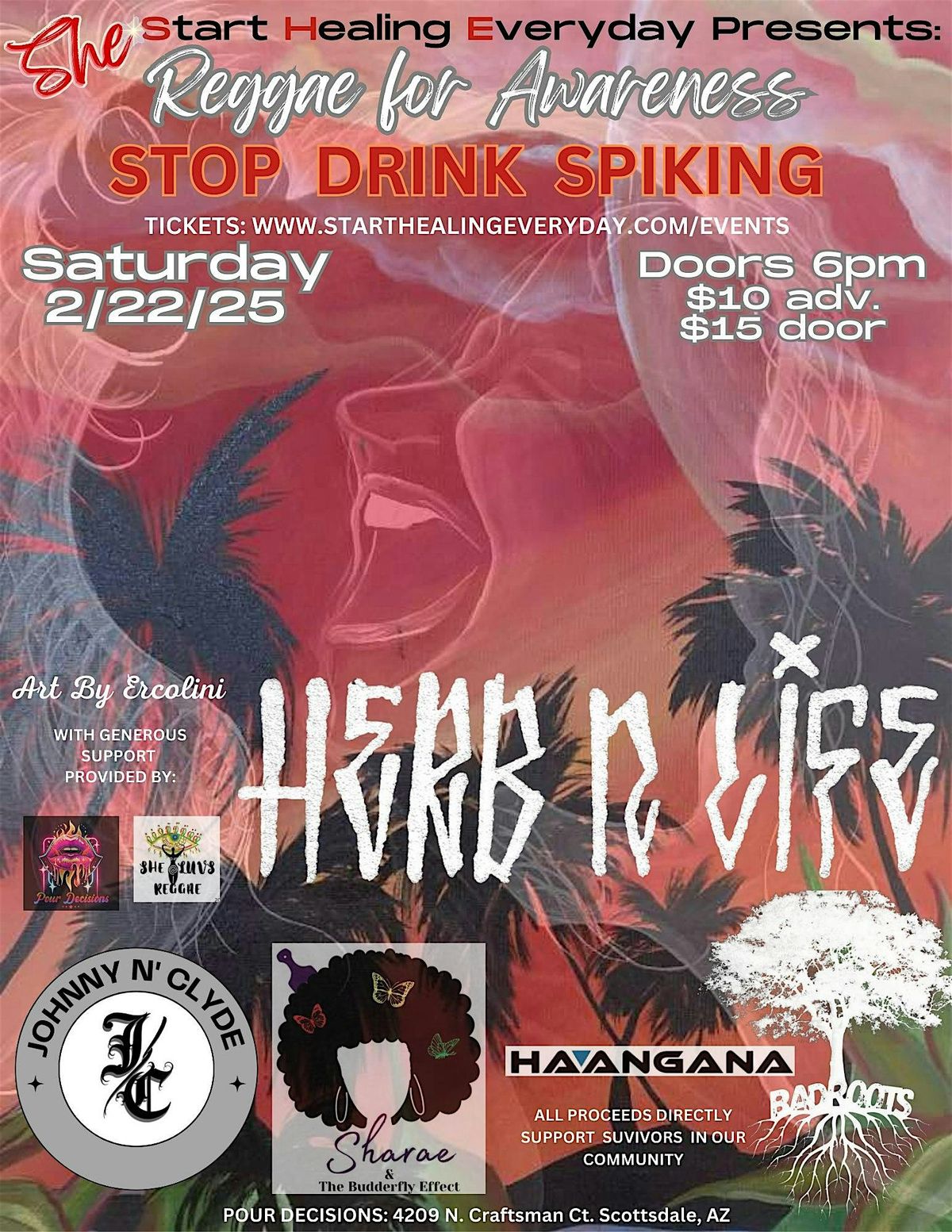 SHE Presents: Reggae for Awareness - STOP DRINK SPIKING - SURVIVOR FUNDS